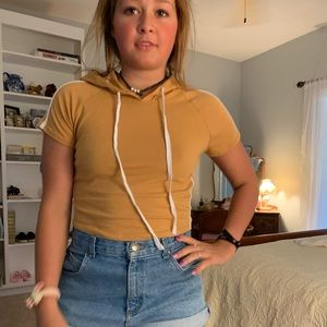 Crop top with hoodie/ OBO